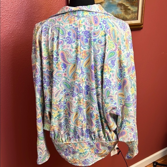 Rare Vintage 80's Blazer in a Vibrant Paisley Proint - Picture 7 of 8